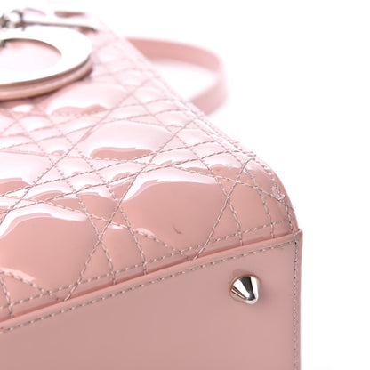 Christian Dior Patent Cannage Medium Lady Dior Rose Clair 9 of 16