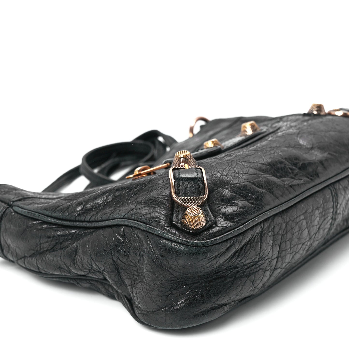Agneau Giant 12 Rose Gold Hardware Hip Black