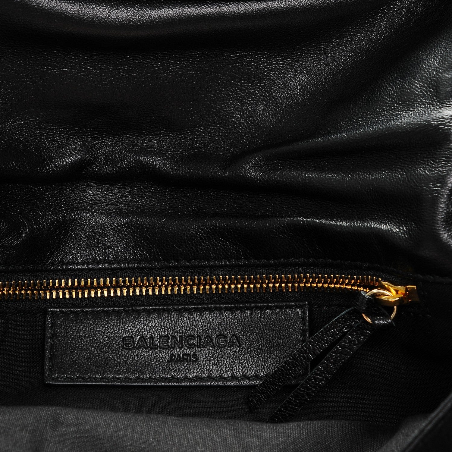 Balenciaga Chevre Gold Metallic Edge Hardware Envelope Clutch Black 6 of 7