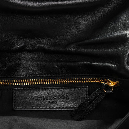 Balenciaga Chevre Gold Metallic Edge Hardware Envelope Clutch Black 6 of 7