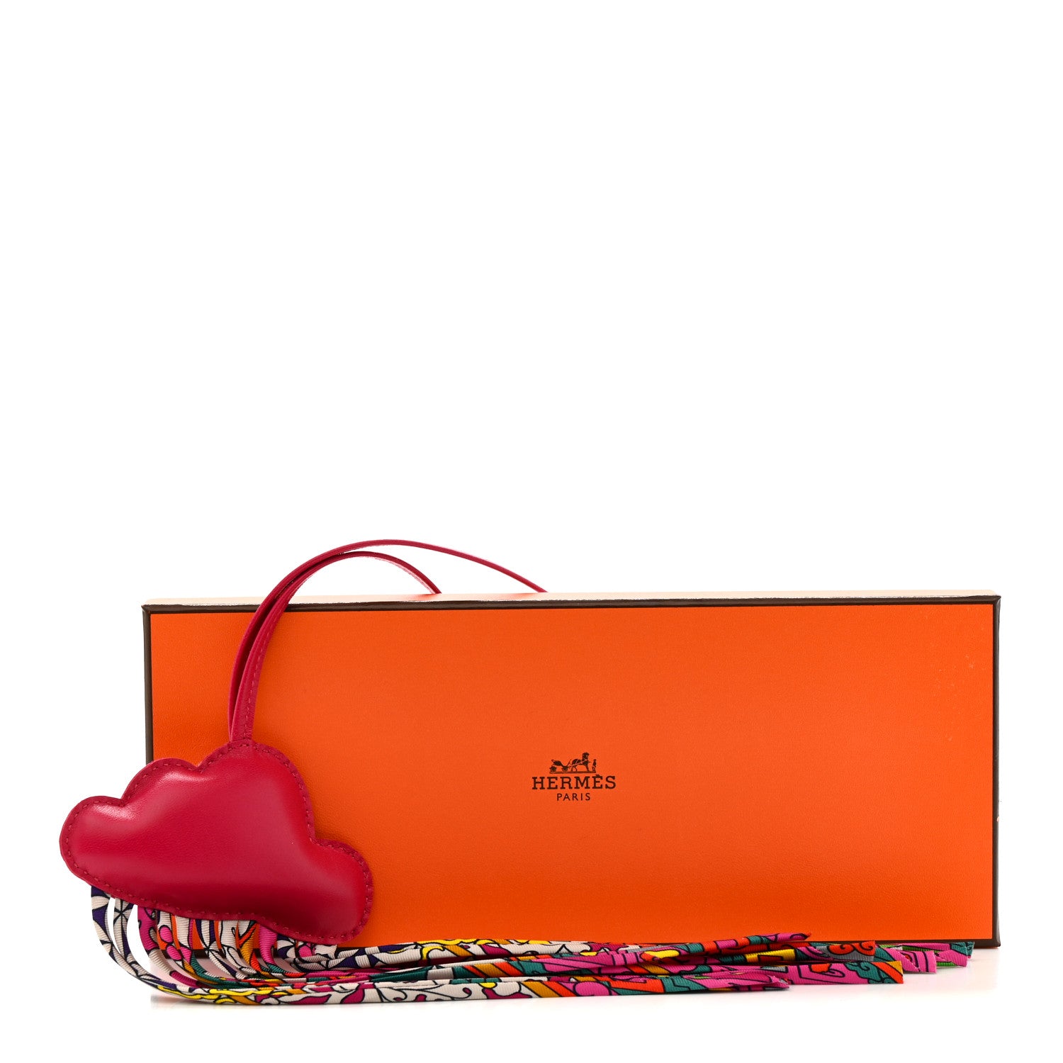 Hermes Swift Silk Twill Cord Cloud Bag Charm  Rose Pourpre 4 of 4