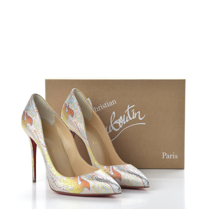Christian Louboutin Metallic Lurex Flame Printed Pigalle Follies 100 Pumps 39 Multicolor 8 of 8