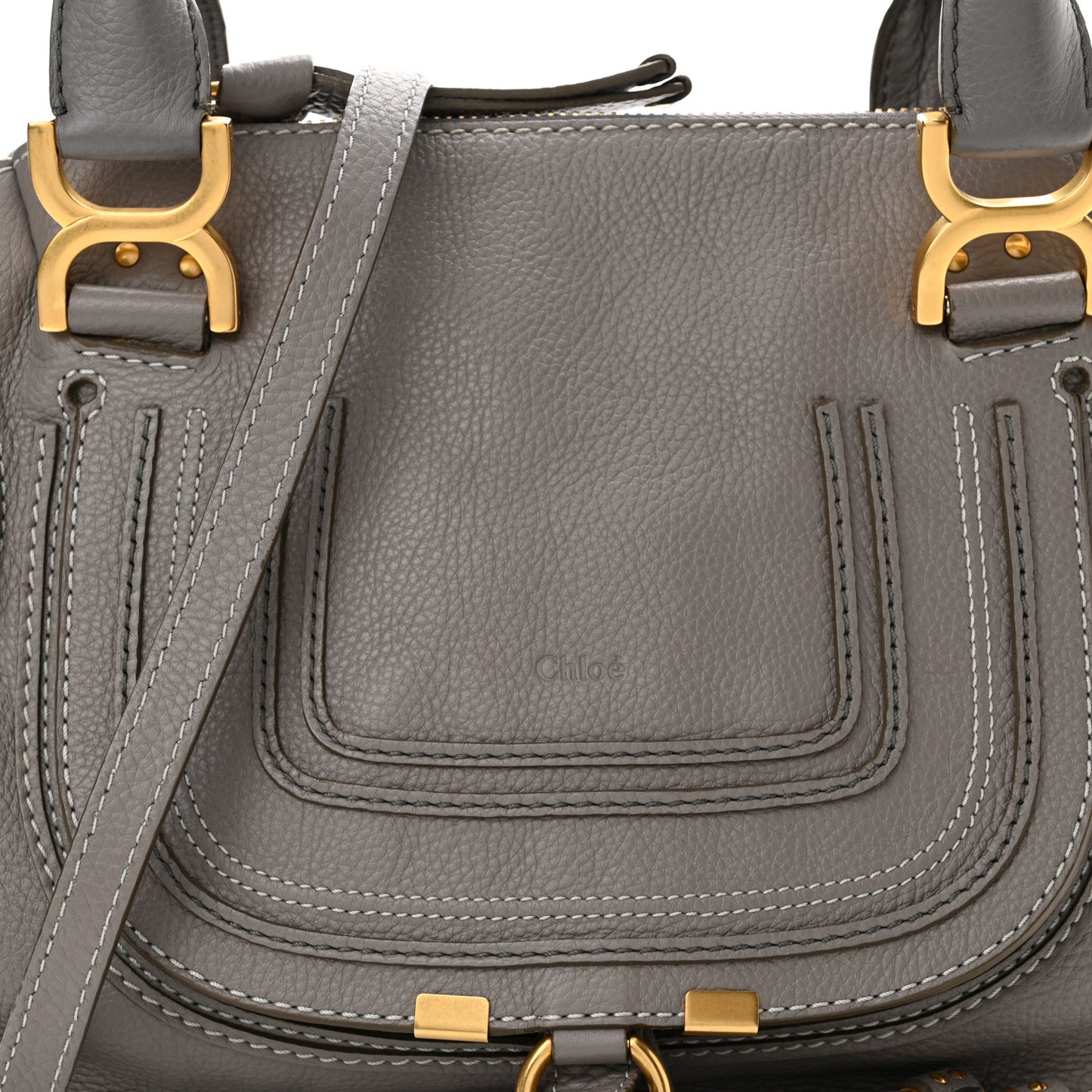 Calfskin Small Marcie Satchel Cashmere Grey