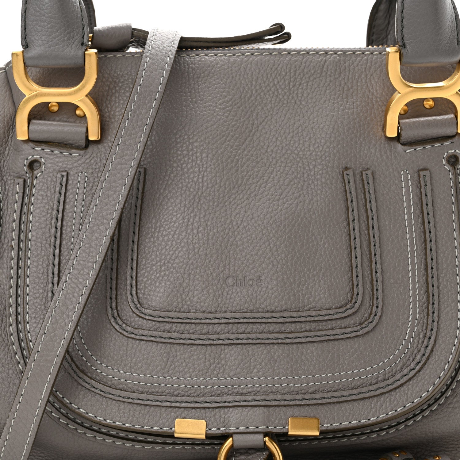 Chloe Calfskin Small Marcie Satchel Cashmere Grey 8 of 12