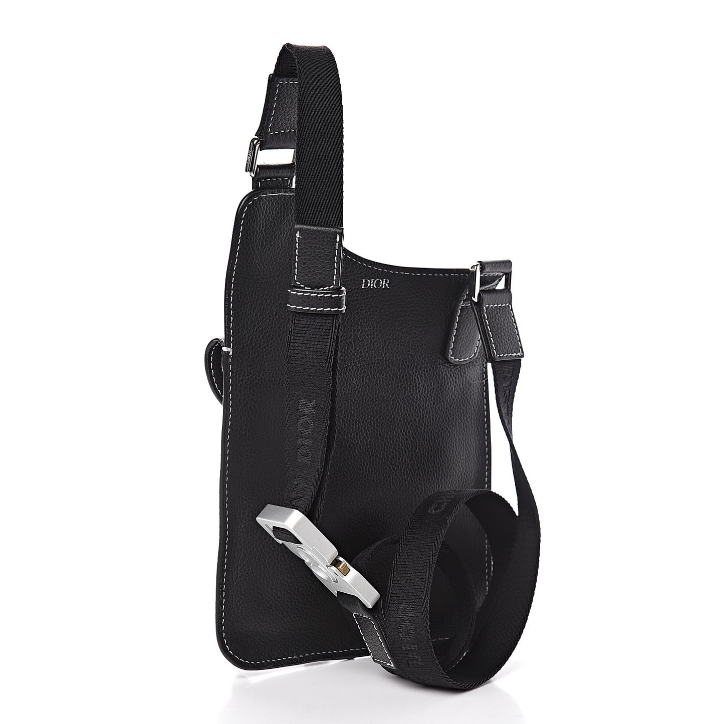 Calfskin Mens Messenger Bag Black