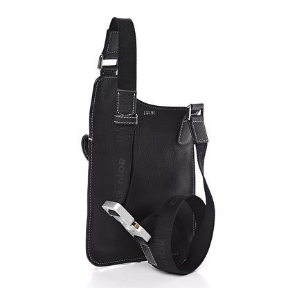 Christian Dior Calfskin Mens Messenger Bag Black 3 of 10