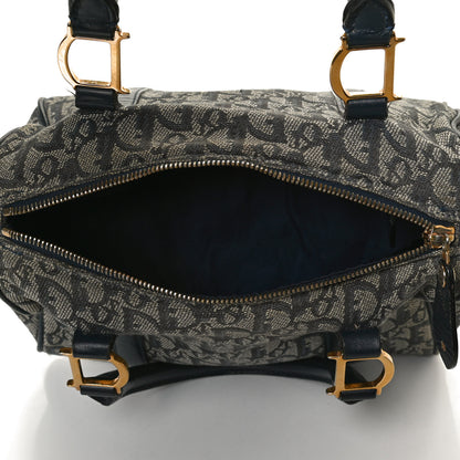 Christian Dior Denim Monogram Boston Navy 5 of 11