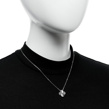 Van Cleef & Arpels 18K White Gold Guilloche Vintage Alhambra Pendant Necklace 2 of 6