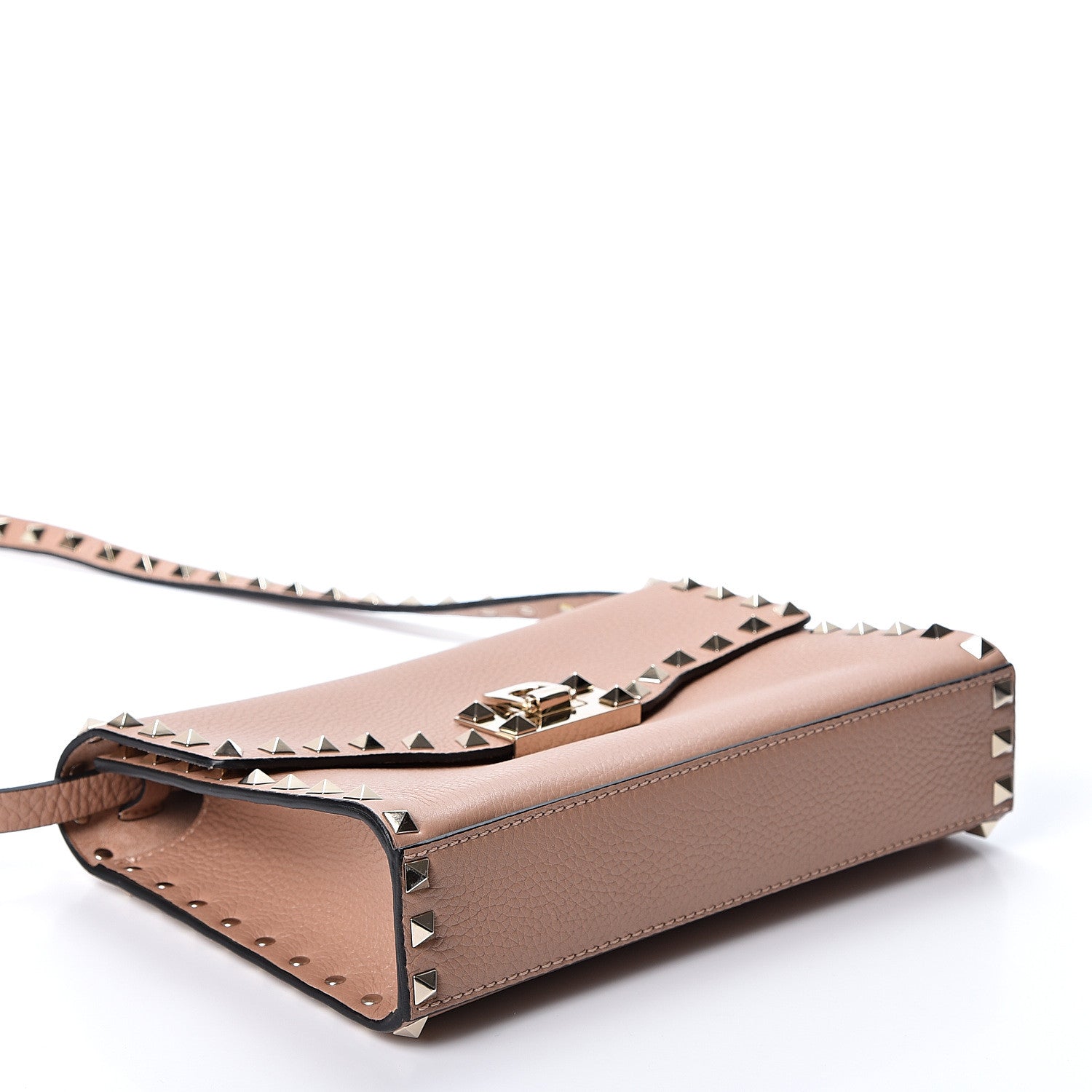Valentino Garavani Pebbled Calfskin Medium Rockstud Flip Lock Crossbody Bag Skin Sorbet 3 of 8