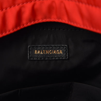 Balenciaga Sport Nylon Logo Embroidered S Wheel Backpack Bright Red Black 7 of 9