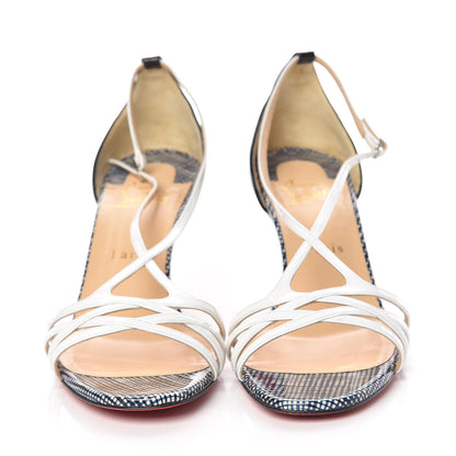 Christian Louboutin Patent Strappy 70 Sandals 40.5 Black Latte 2 of 13