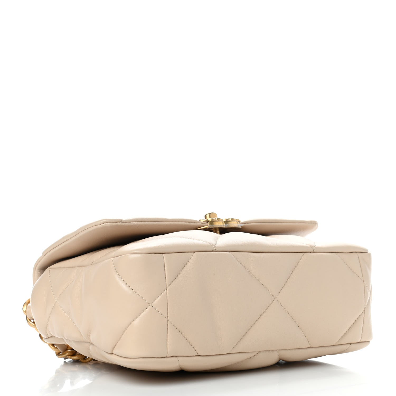 Chanel Goatskin Quilted Medium Chanel 19 Flap Beige 3 of 4