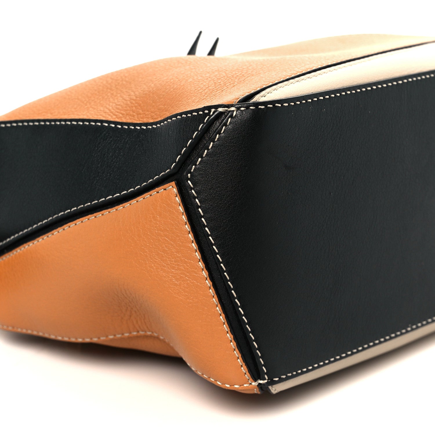 Loewe Calfskin Small Puzzle Bag Amber Light Oat Black 9 of 12