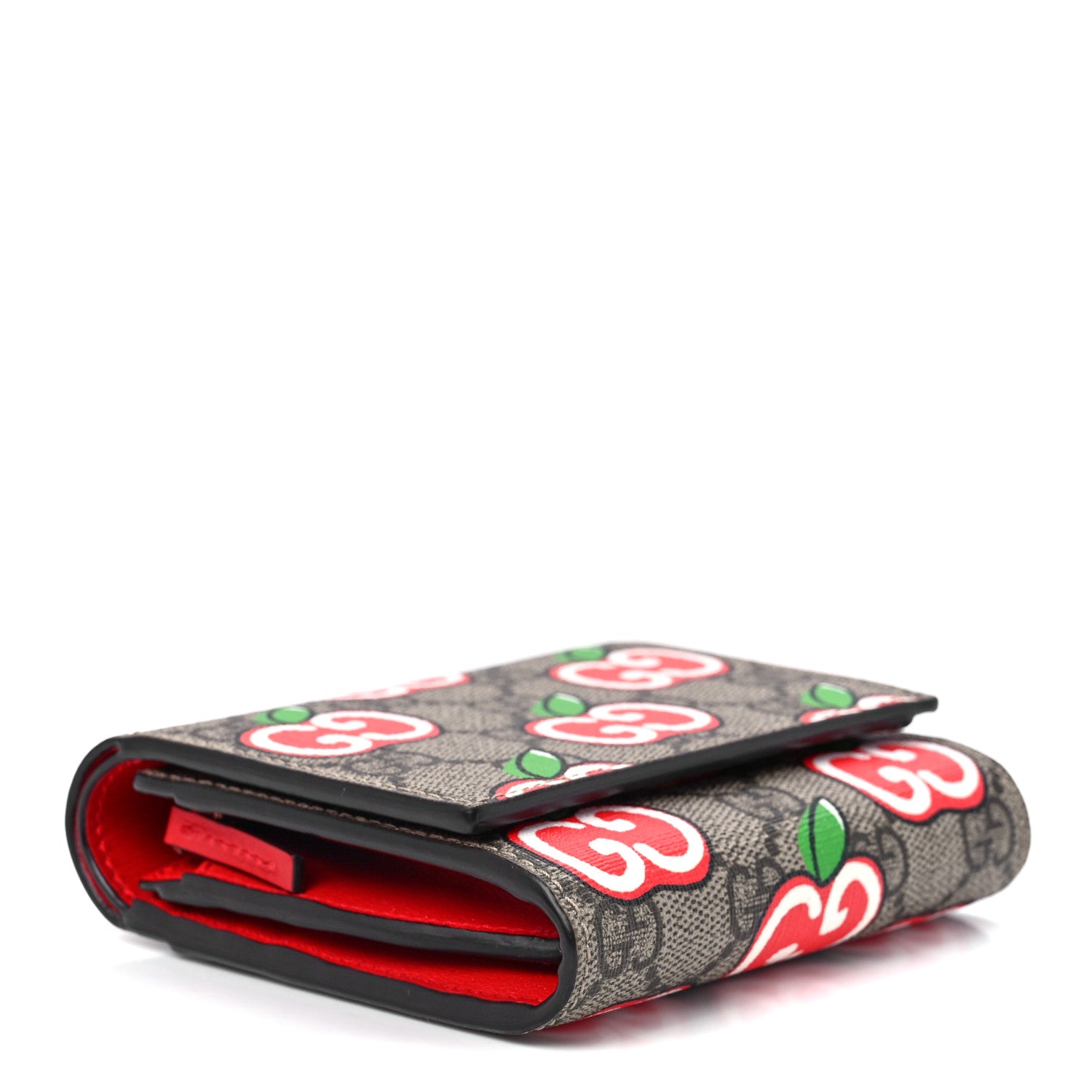 Gucci GG Supreme Apple French Wallet Beige Multicolor Lobster Red 4 of 12