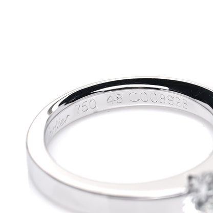 Cartier 18K White Gold Diamond .34ct Date Solitaire Ring 48 4.5 5 of 6