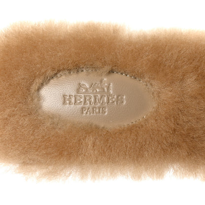 Hermes Woolskin Oran Sandals 41.5 Beige Argile 6 of 8