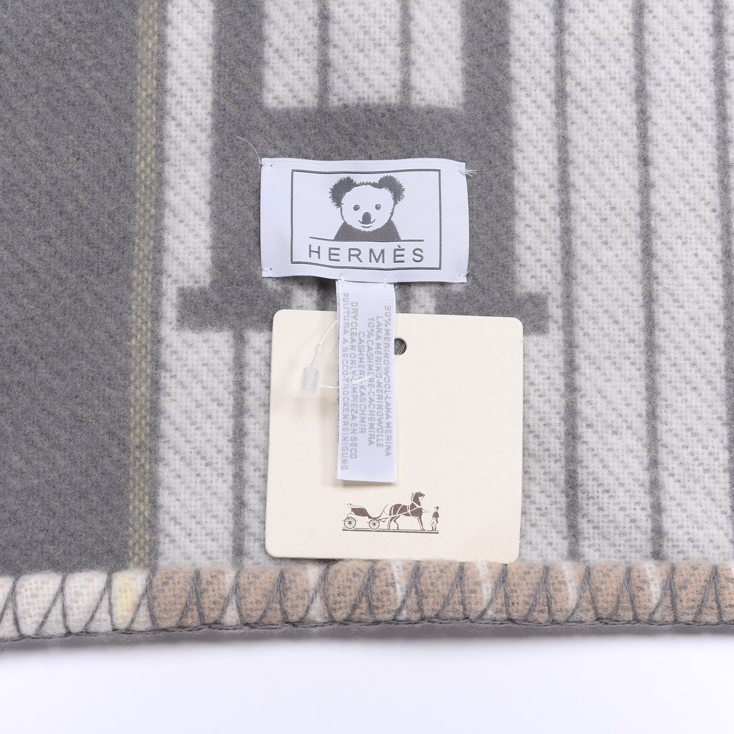 Hermes Wool Cashmere Avalon Passe-Passe Blanket Naturel 5 of 6