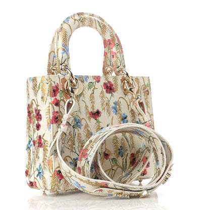 Christian Dior Calfskin Hibiscus Printed Embroidered My ABCDior Lady Dior Beige Multicolor 3 of 9