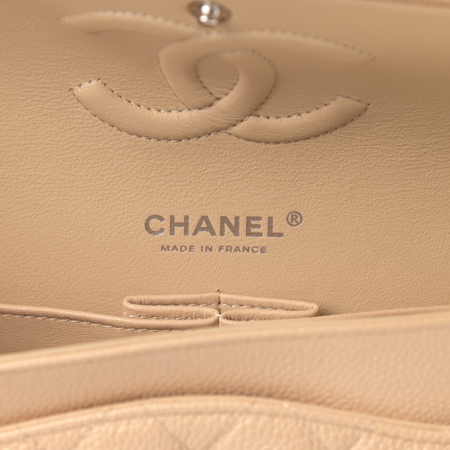 Chanel Caviar Quilted Medium Double Flap Beige 6 of 12