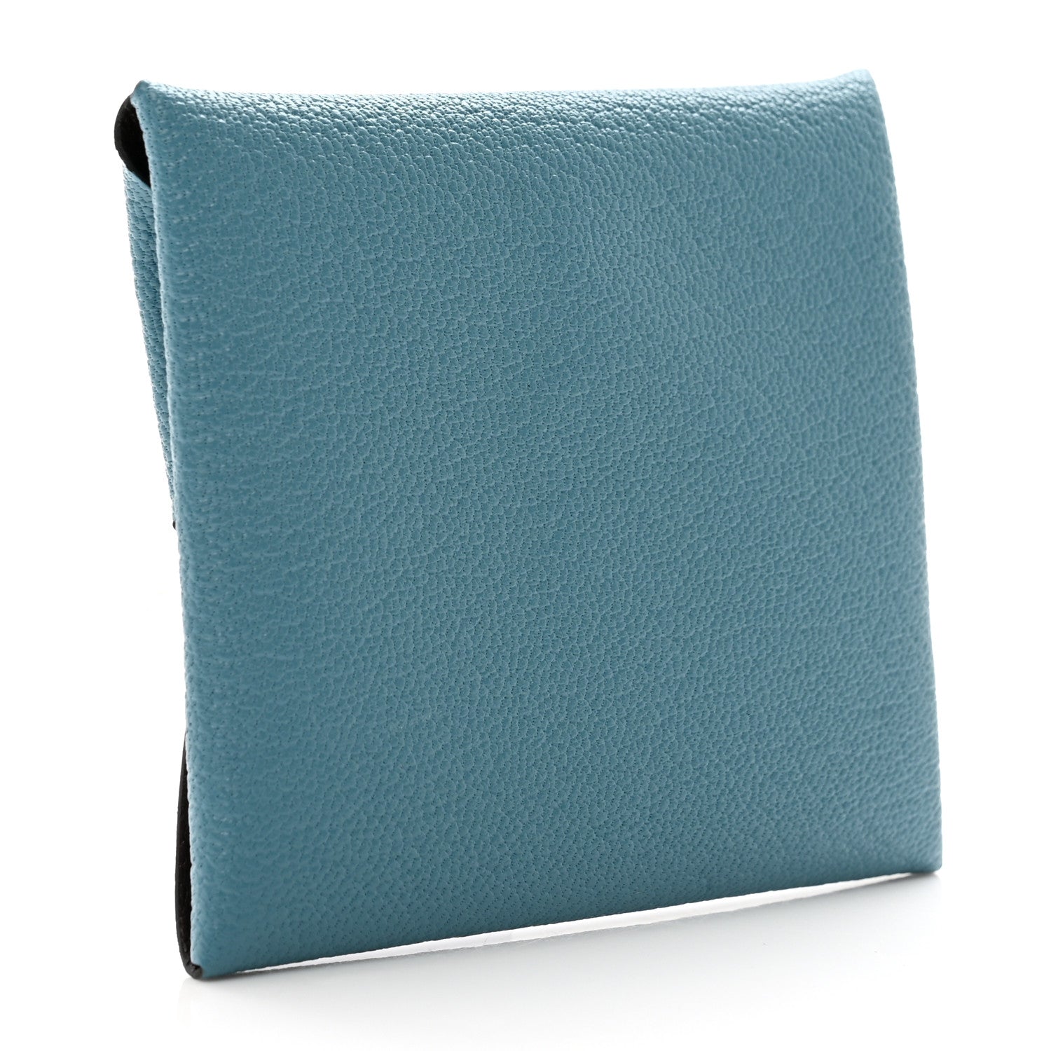 Hermes Chevre Mysore Bastia Verso Coin Purse New Bleu Jean Havane 3 of 7
