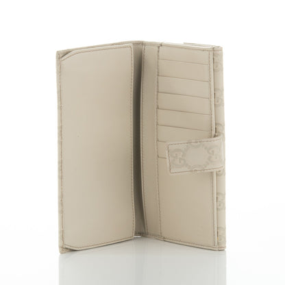 Gucci Guccissima Margaux Calfskin Metal Bar Continental Flap Wallet Mystic White 5 of 7