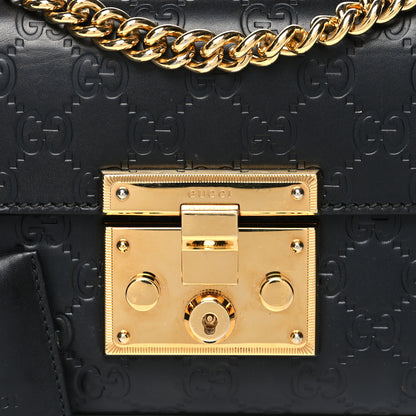 Gucci Guccissima Small Padlock Shoulder Bag Black 9 of 11