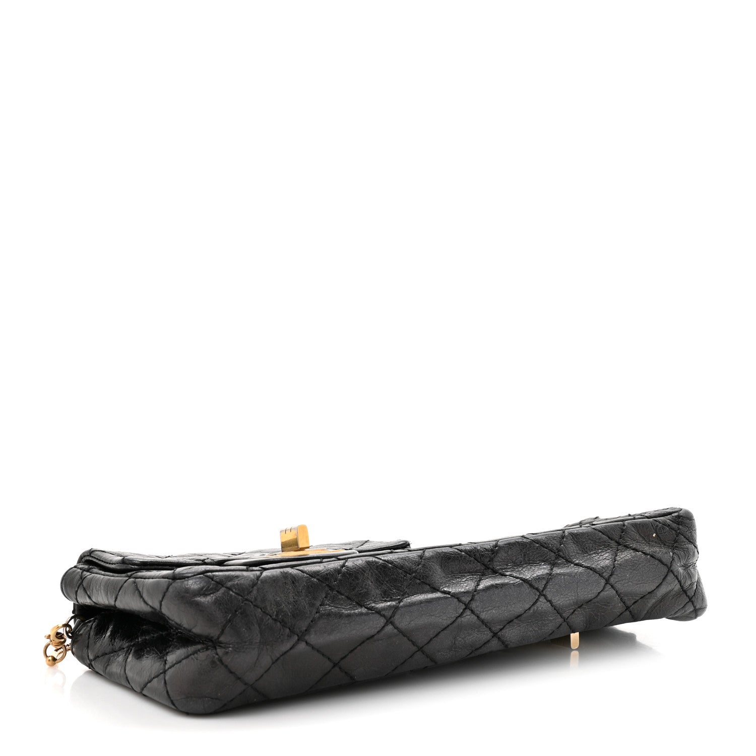 Chanel Glazed Calfskin Quilted Reissue Double Flap Clutch Black 4 of 15