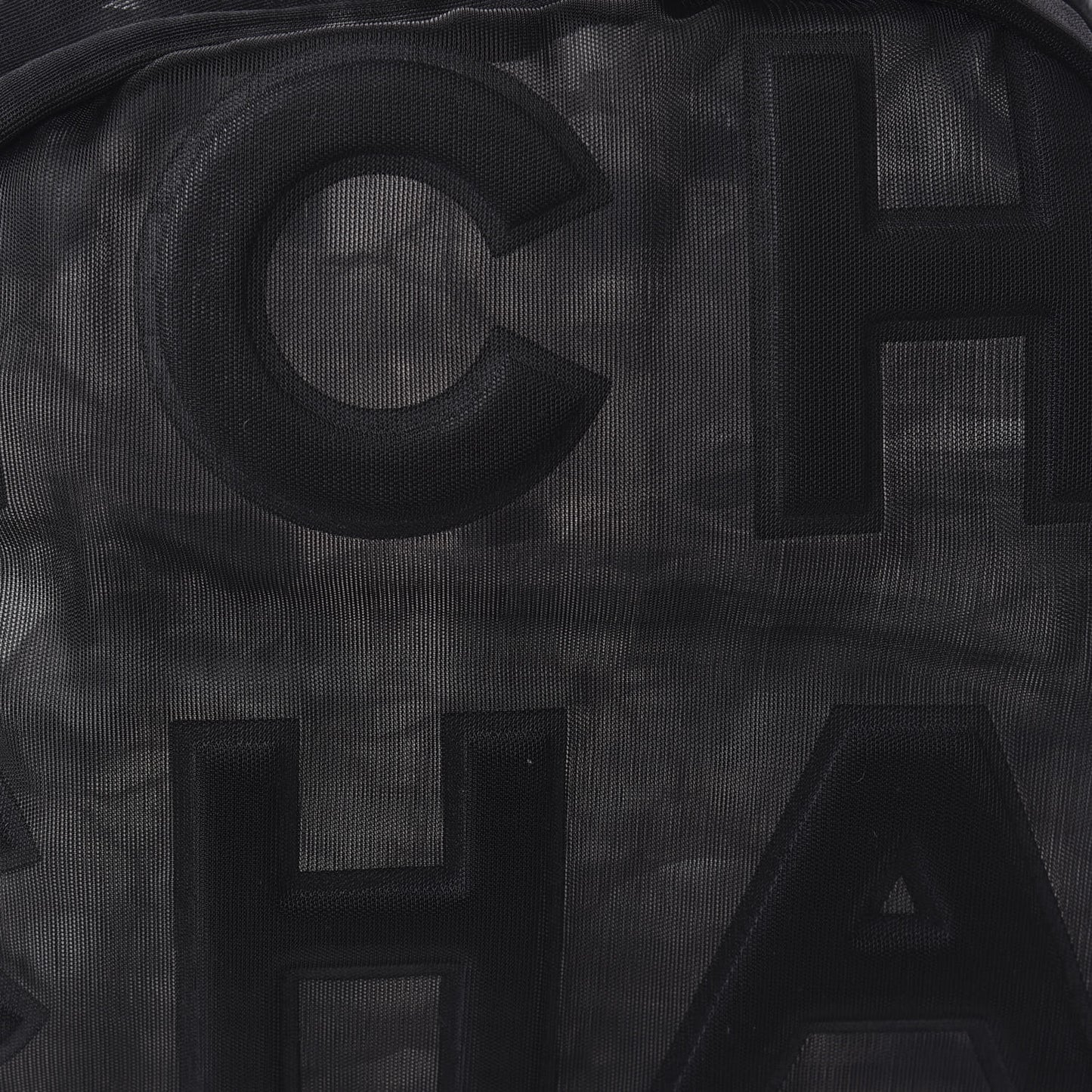 Mesh Nylon Logo Backpack Black