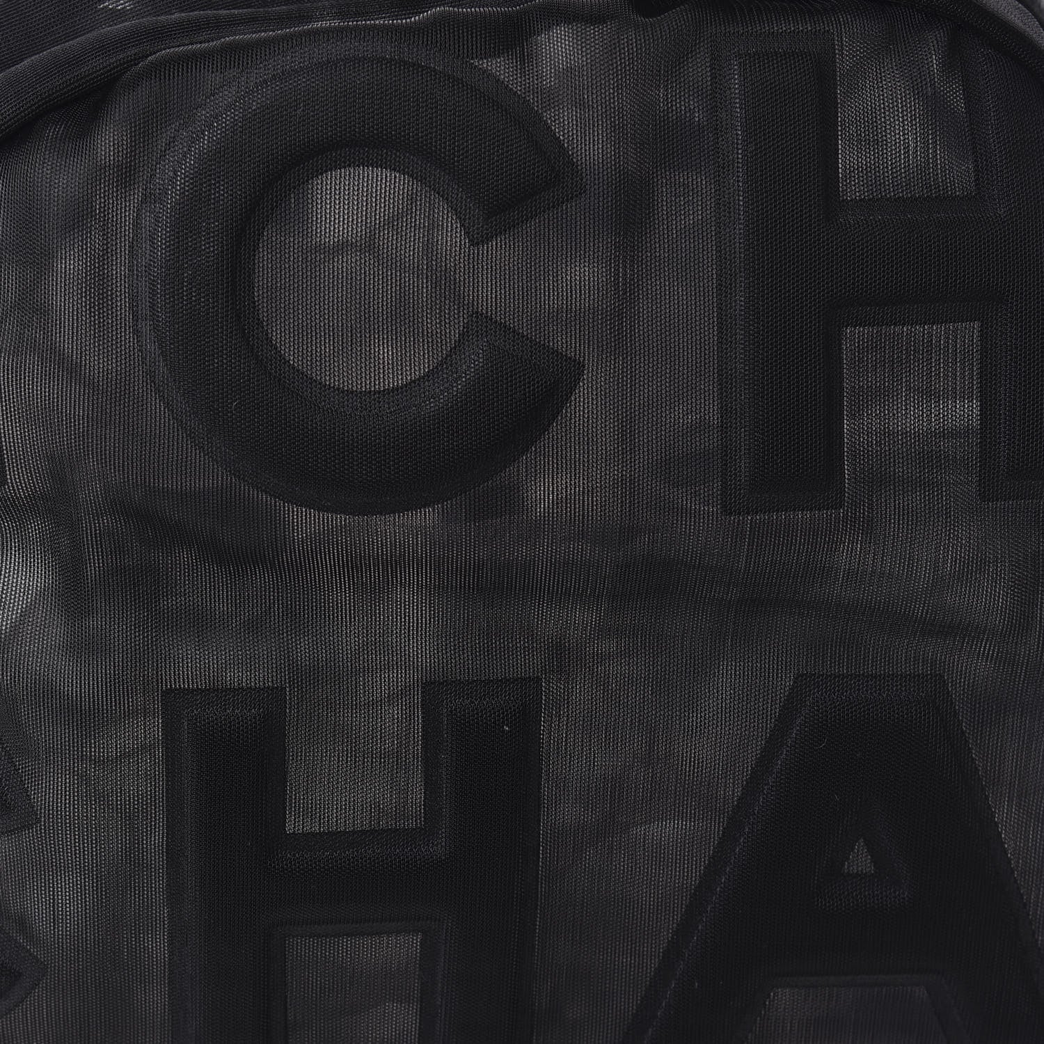 Chanel Mesh Nylon Logo Backpack Black 9 of 9