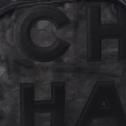 Chanel Mesh Nylon Logo Backpack Black 9 of 9