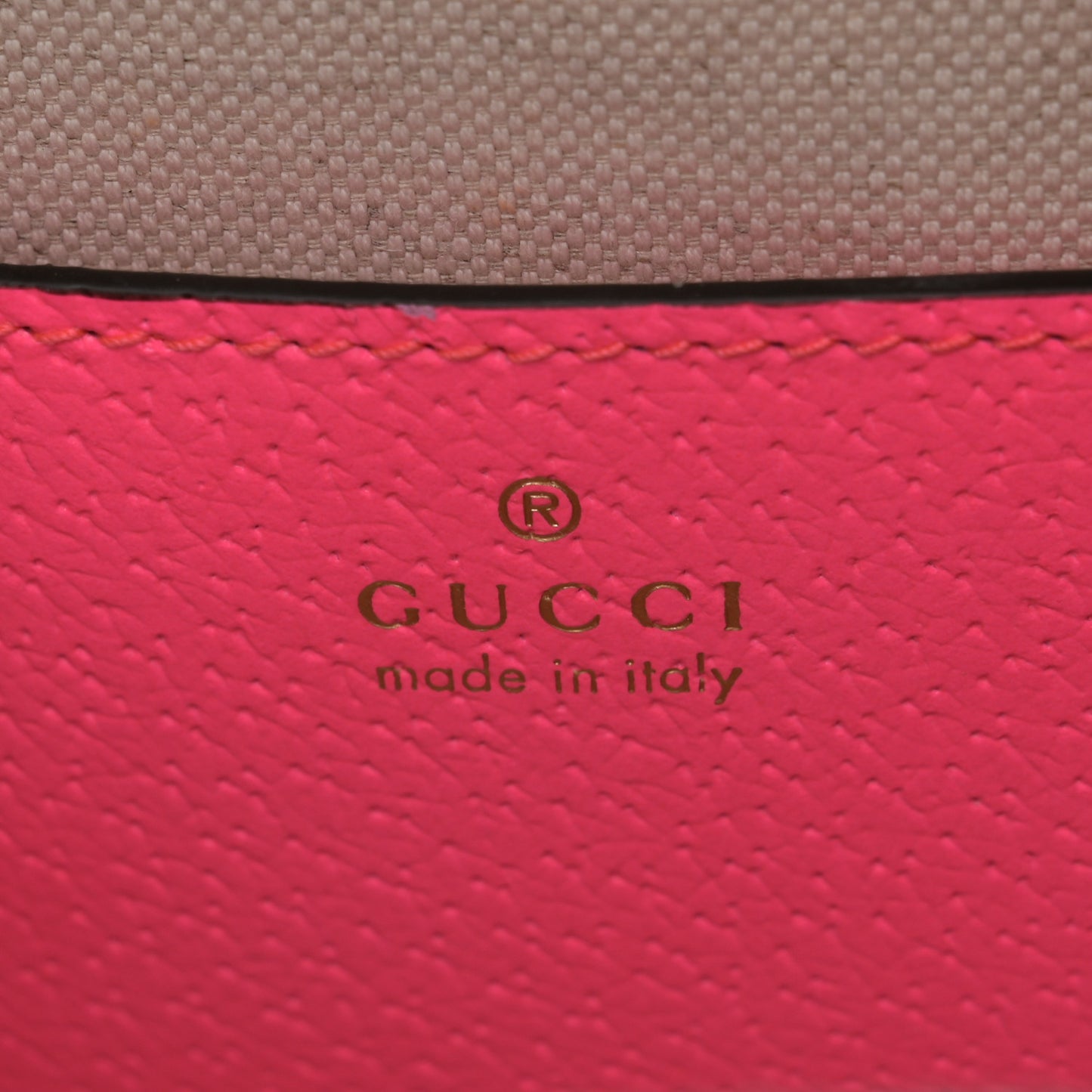 GG Supreme Monogram Textured Dollar Calfskin Web Ophidia Small Crossbody Bag Beige Ebony Fuchsia
