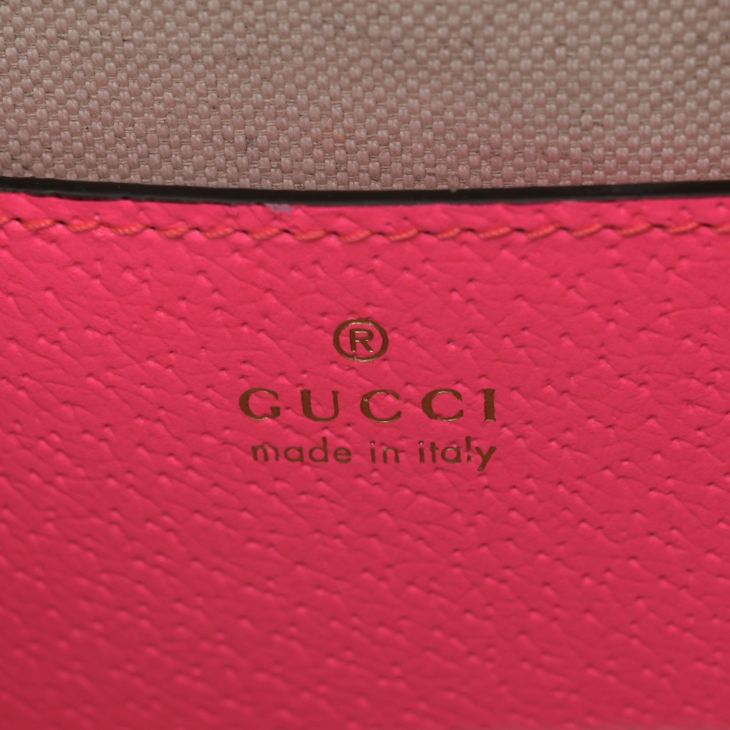 Gucci GG Supreme Monogram Textured Dollar Calfskin Web Ophidia Small Crossbody Bag Beige Ebony Fuchsia 6 of 10
