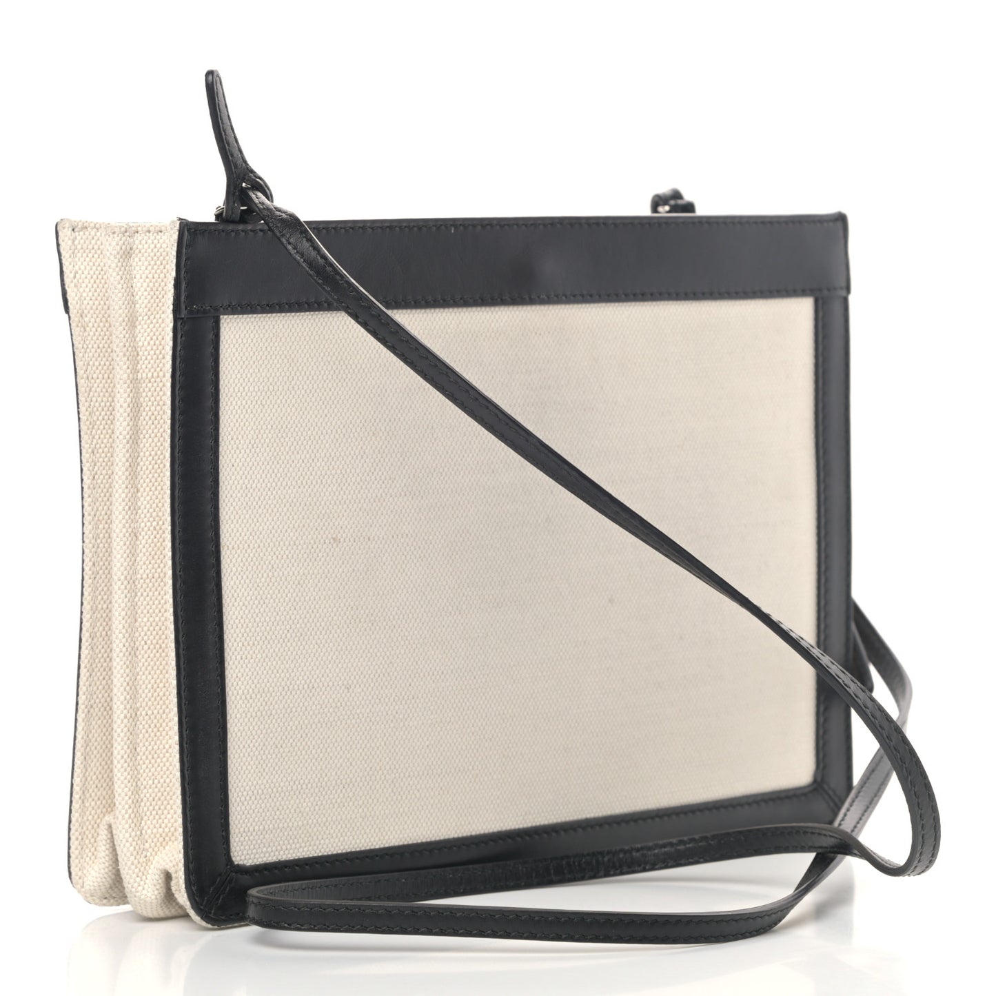 Cotton Canvas Pochette Crossbody Bag Black