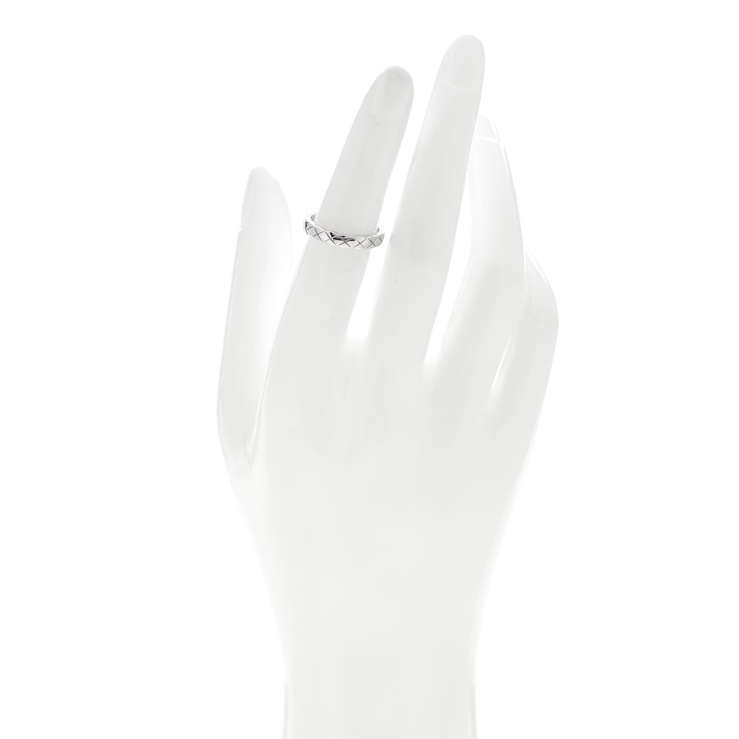 Chanel 18K White Gold Mini Coco Crush Ring 50 5.25 2 of 5