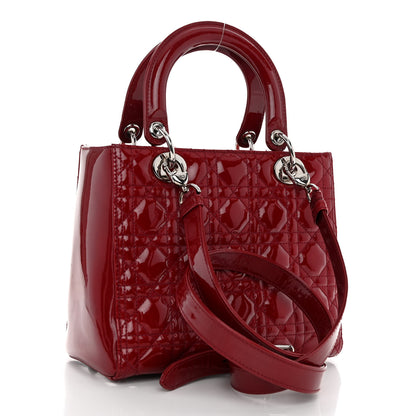 Christian Dior Patent Cannage Medium Lady Dior Red 3 of 9
