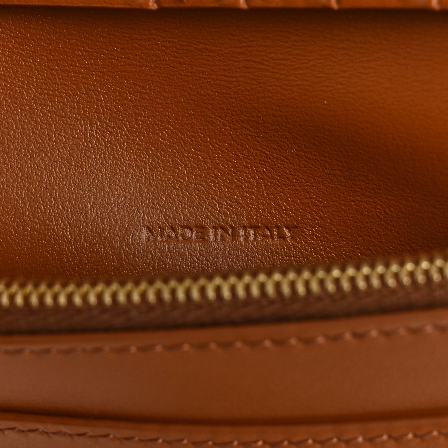 Celine Grained Calfskin Triomphe Medium Strap Nino Wallet Tan 7 of 10
