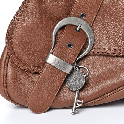 Christian Dior Calfskin Braided Gaucho Double Saddle Bag Brown 15 of 23