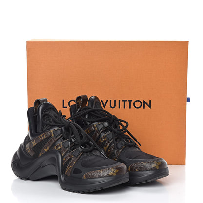 Louis Vuitton Calfskin Patent Monogram LV Archlight Sneakers 37 Black 10 of 10