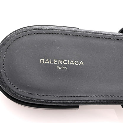 Balenciaga Agneau Lambskin Giant Gold Stud Sandals 41 Black 8 of 10
