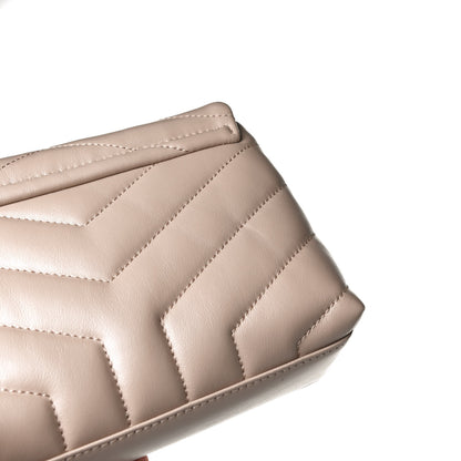 Saint Laurent Calfskin Y Quilted Monogram Toy Loulou Crossbody Bag Dark Beige 12 of 14