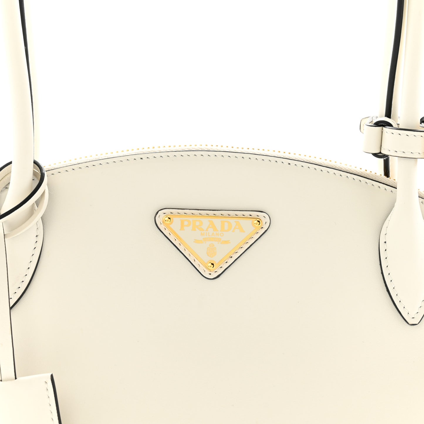 City Calfskin Small Triangle Shoulder Bag White