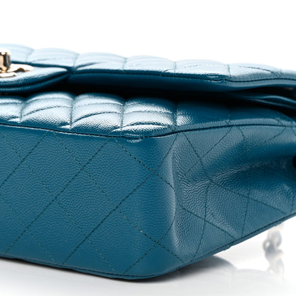 Chanel Caviar Quilted Medium Double Flap Dark Turquoise 10 of 14