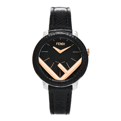 Fendi Stainless Steel Calfskin 28mm Run Away Quartz Watch Black 1 of 4