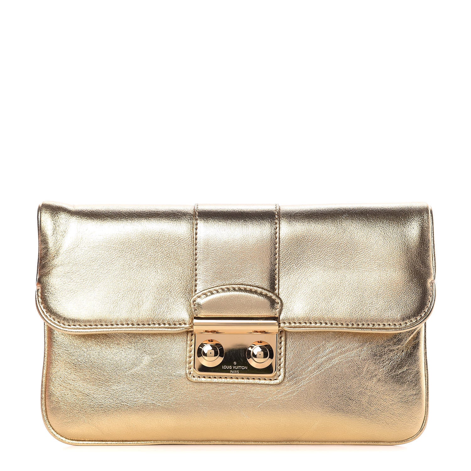 Louis Vuitton Metallic Lambskin SC Slim Clutch Gold 1 of 11