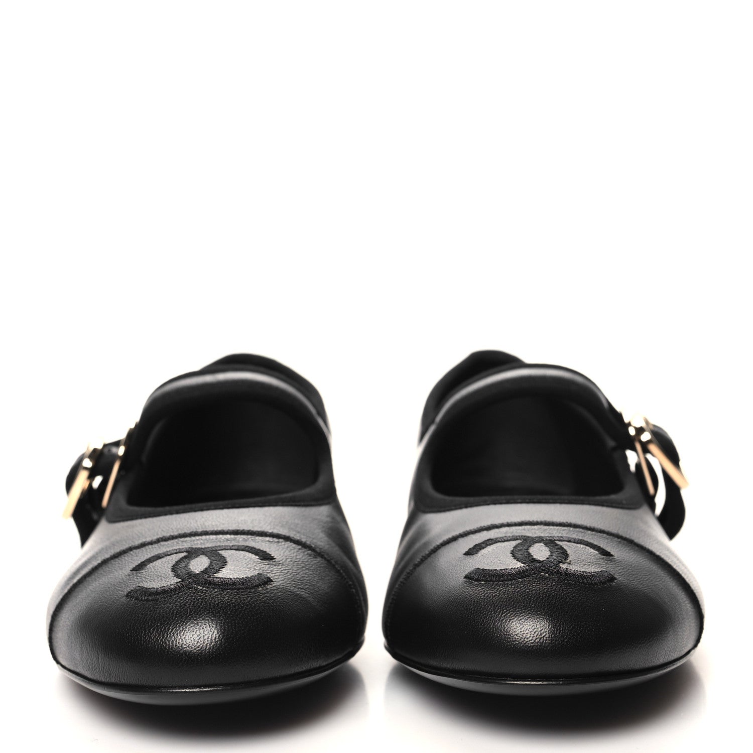 Chanel Lambskin Mary Jane Flats 36 Black 2 of 9
