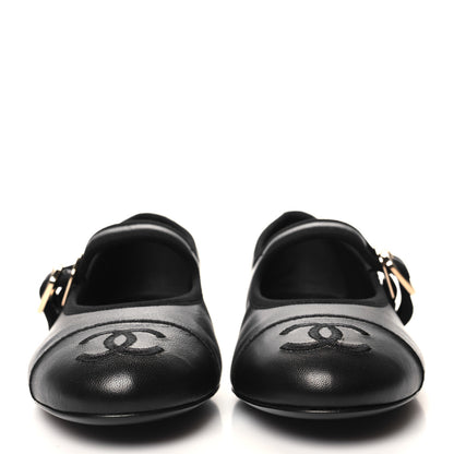 Chanel Lambskin Mary Jane Flats 36 Black 2 of 9