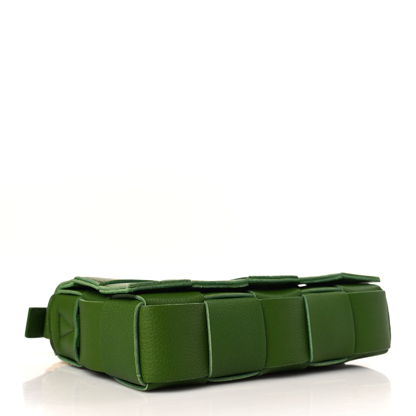 Grained Calfskin Maxi Intrecciato Cassette Crossbody Bag Avocado