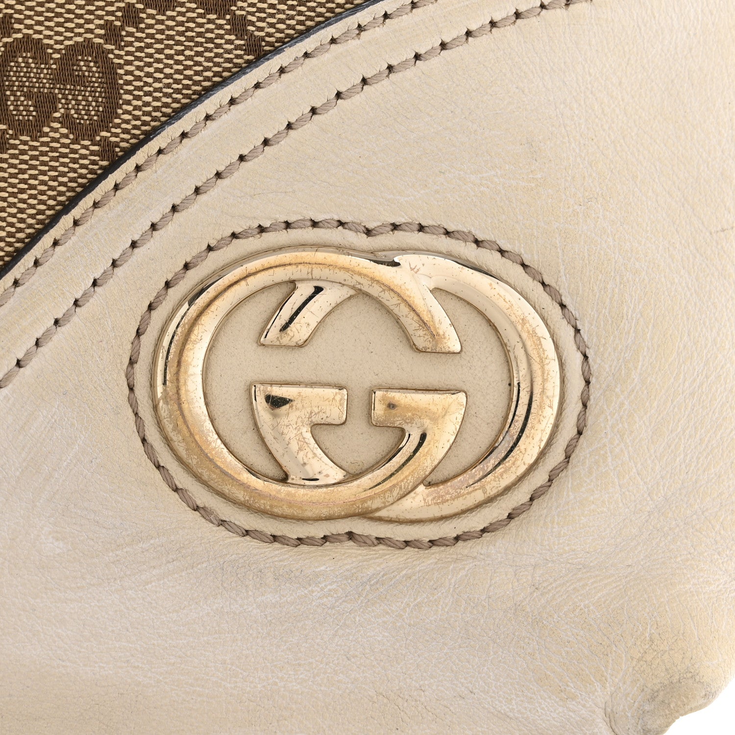 Gucci Monogram Medium New Britt Hobo Tote Off White 12 of 15