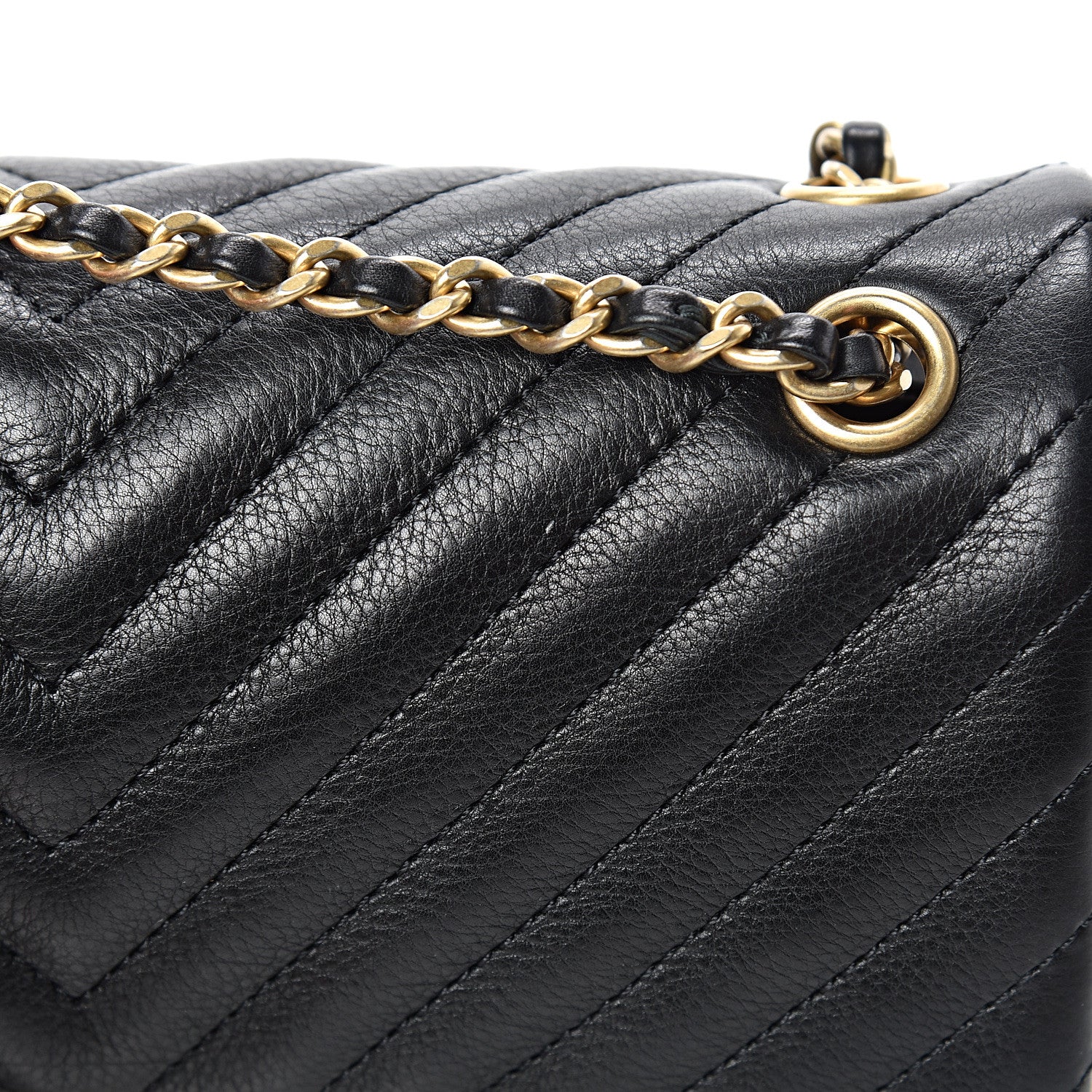 Chanel Calfskin Chevron Quilted Mini Rock The Corner Flap Black 10 of 13