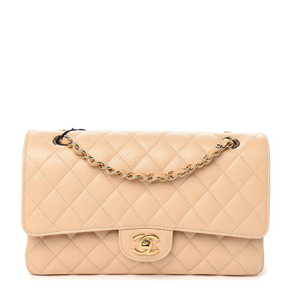 Chanel Caviar Quilted Medium Double Flap Beige 1 of 9